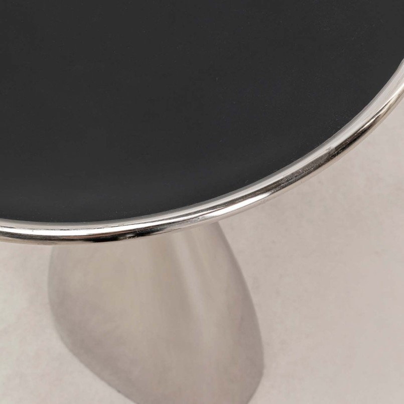 Table d'appoint en aluminium argenté et noir - Spacey - Kare Design