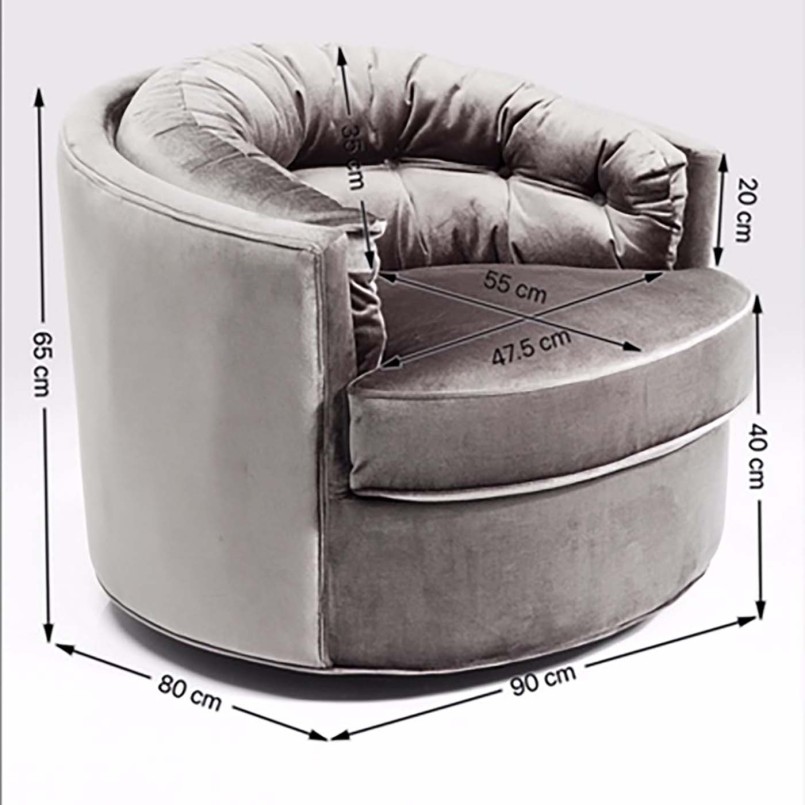 Fauteuil rétro gris - Music Hall - Kare Design