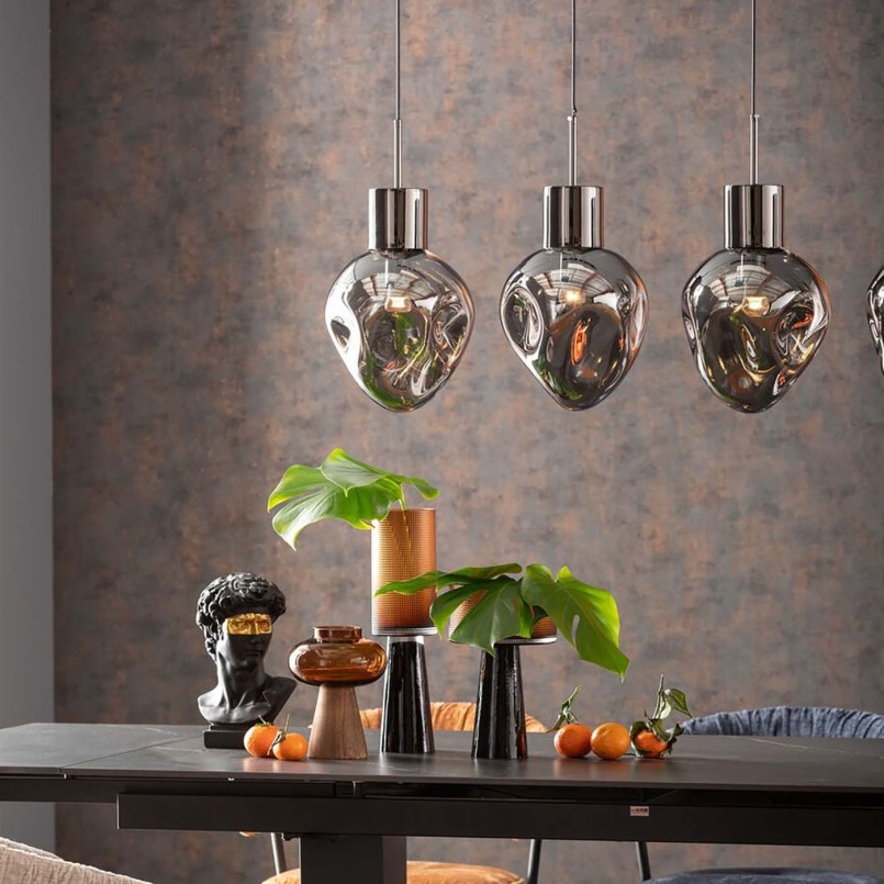 Silver suspension lamp in glass - Supernova - Kare Design