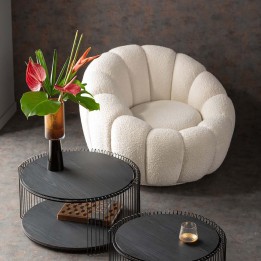 Fauteuil pivotant blanc - Peppo Bloom - Kare Design