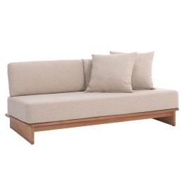 Garden sofa in beige fabric and teak - Djerba - Gescova