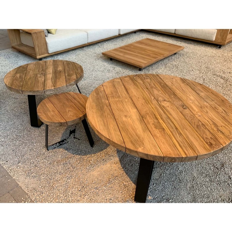 Table basse industrielle en bois - Margarite - Gescova