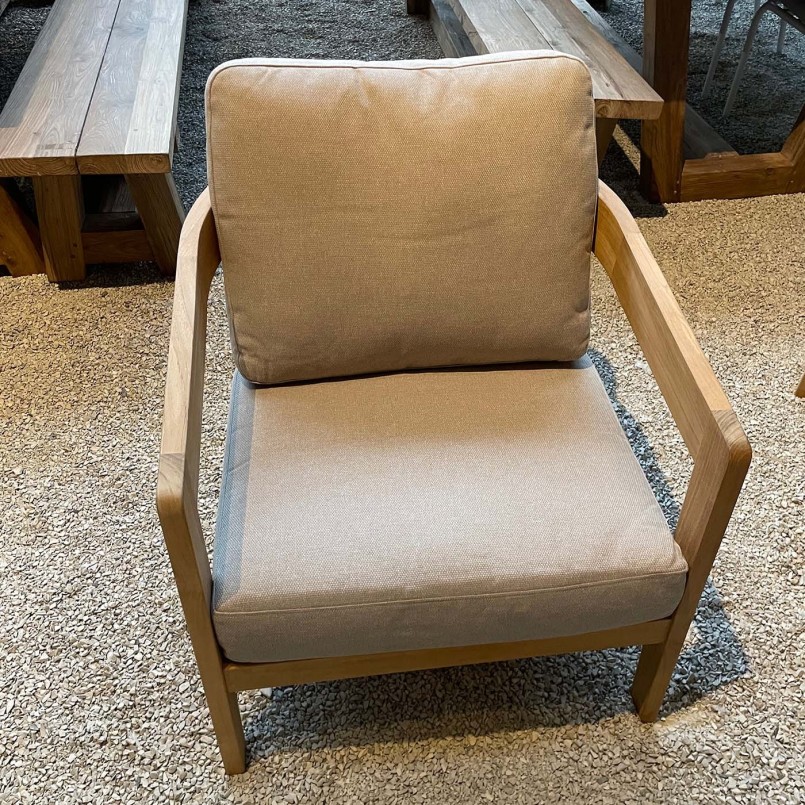 Teak and grey garden furniture set - Lecce - Gescova