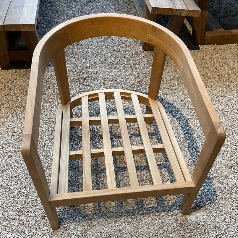 Teak and grey garden furniture set - Lecce - Gescova
