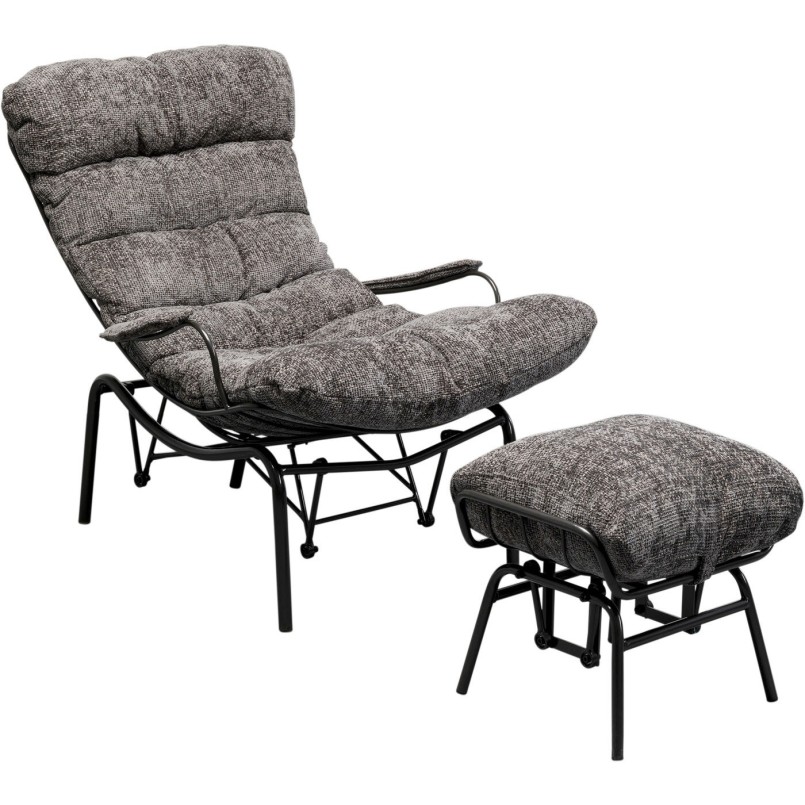 Fauteuil + tabouret Vienna Swing gris