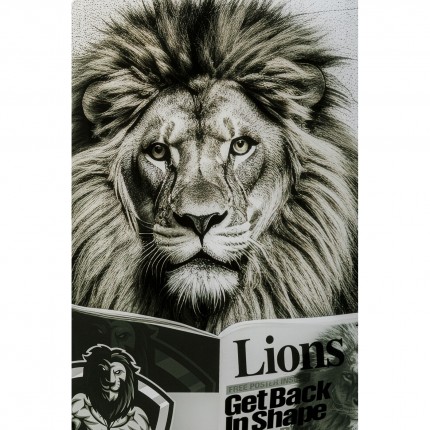 Tableau en verre lion journal 60x80cm Kare Design
