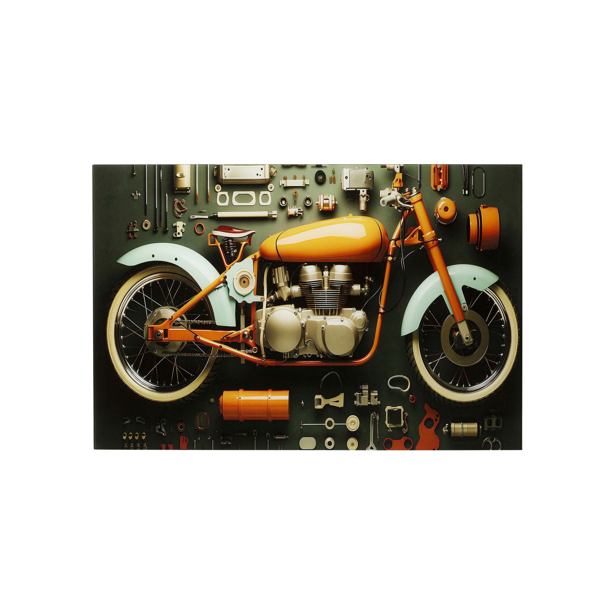 Tableau en verre Garage Motorbike 60x80cm