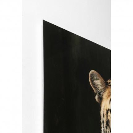 Tableau en verre léopard costume 100x150cm Kare Design