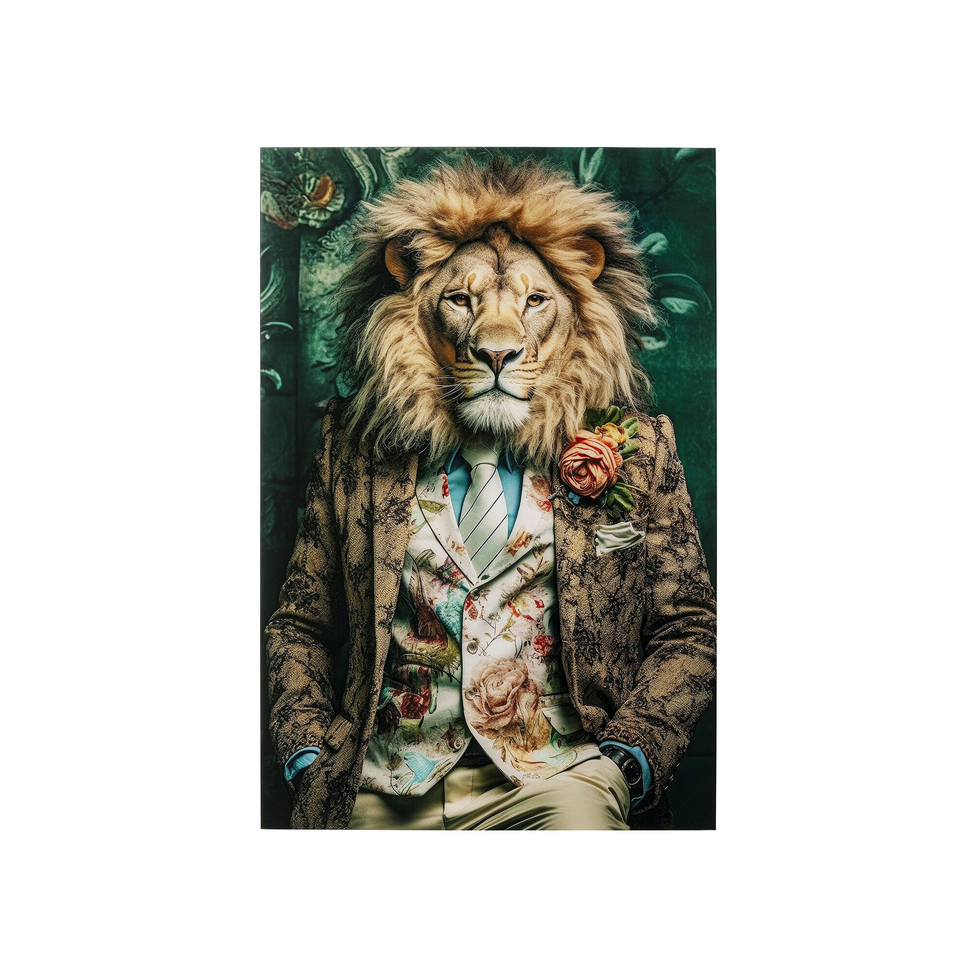 Tableau en verre Mister Lion 150x100cm