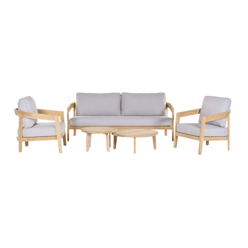Teak and grey garden furniture set - Lecce - Gescova