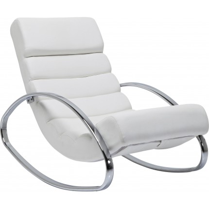 Fauteuil à bascule Manhattan blanc simili Kare Design