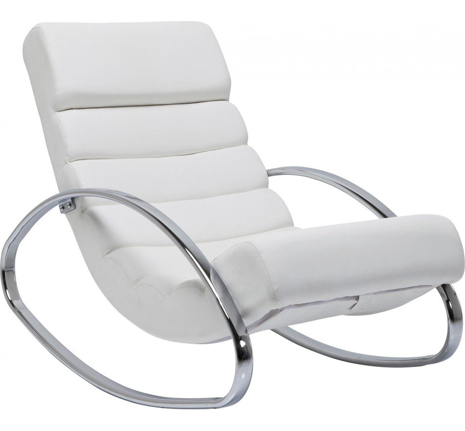 Fauteuil A Bascule Blanc Design Contemporain Rocking Chair Moderne