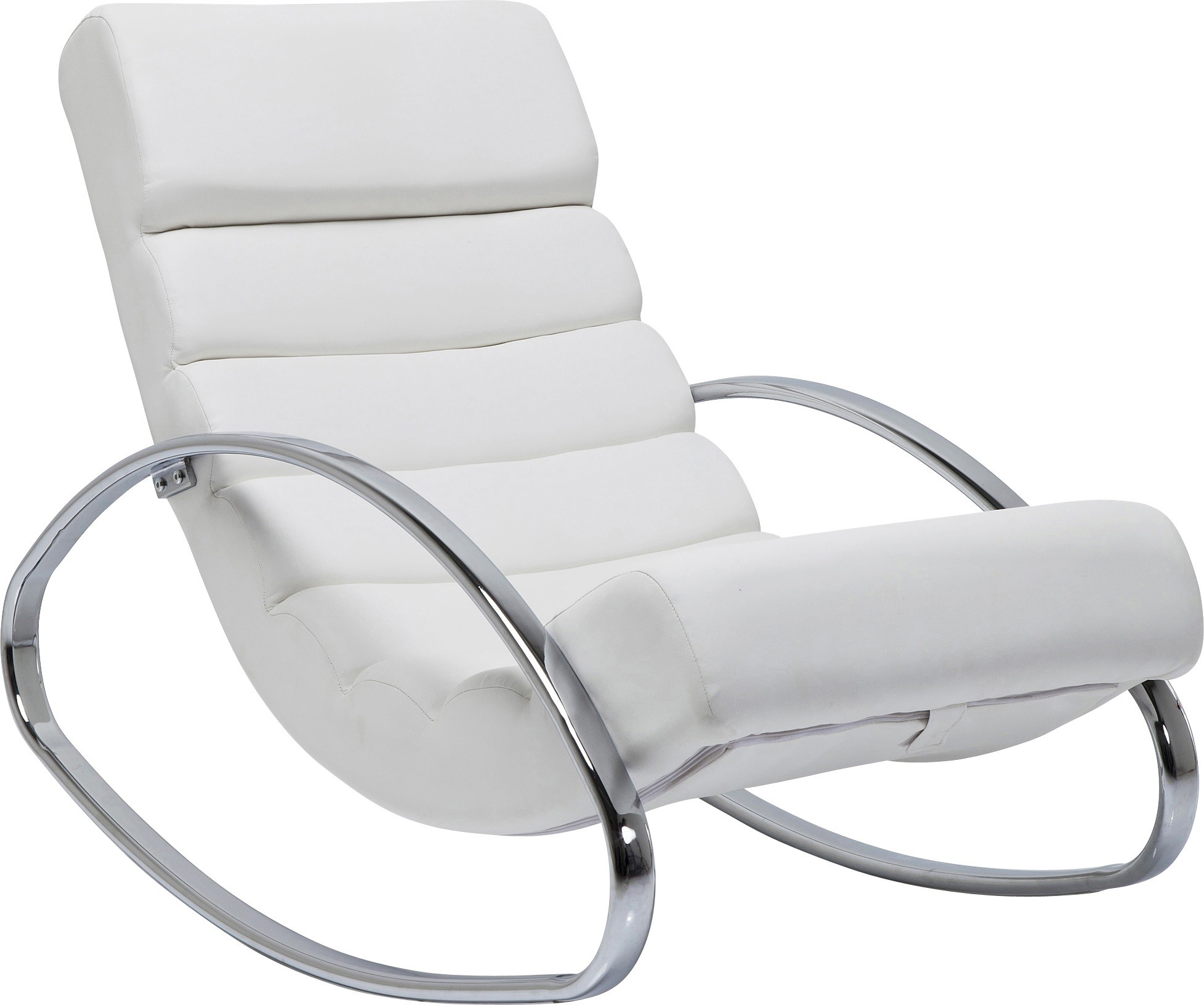 Kare Design Fauteuil à bascule Manhattan blanc simili