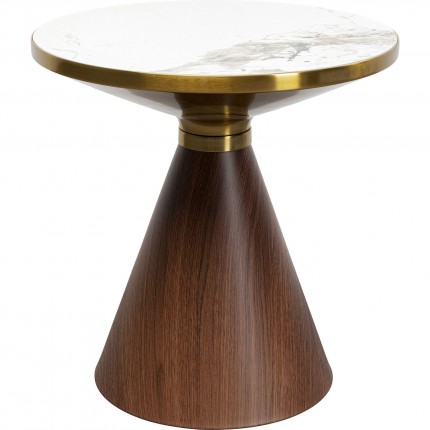 Table d'appoint Cono 50cm céramique noyer Kare Design