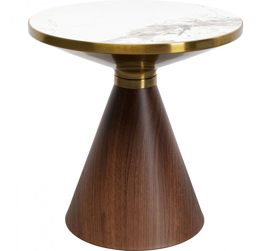 Table d'appoint Cono 50cm céramique noyer Kare Design