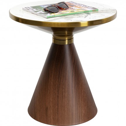 Table d'appoint Cono 50cm céramique noyer Kare Design