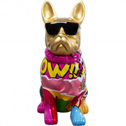 Déco bouledogue doré graffiti lunettes 49cm Kare Design