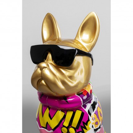 Déco bouledogue doré graffiti lunettes 49cm Kare Design