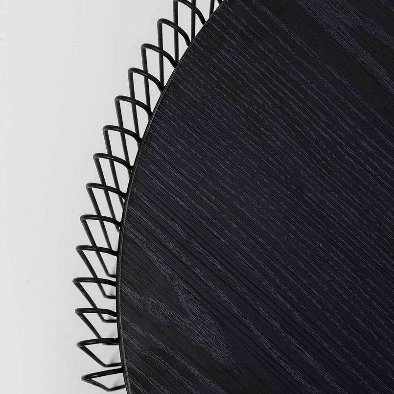 Tables basses noires en bois et acier - Wire Double - Kare Design