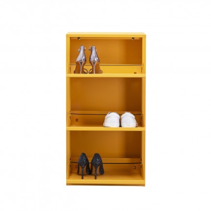 Casier à chaussures Caruso jaune 3 tiroirs Kare Design
