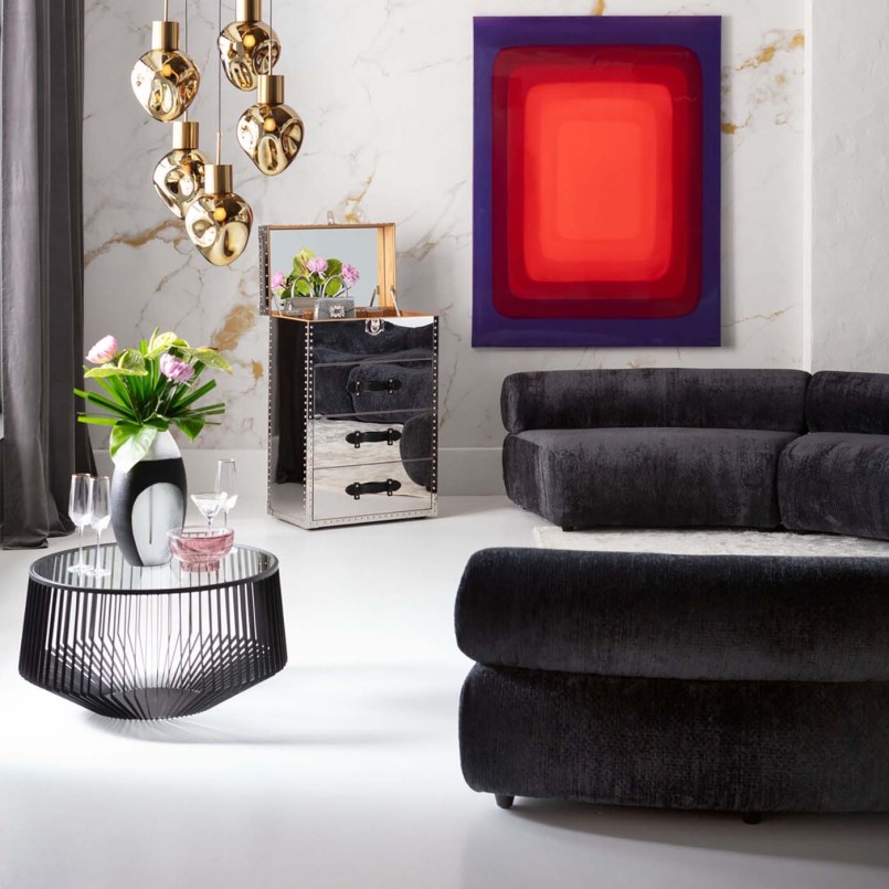 Canapé en velours bleu foncé - Ciao - Kare Design