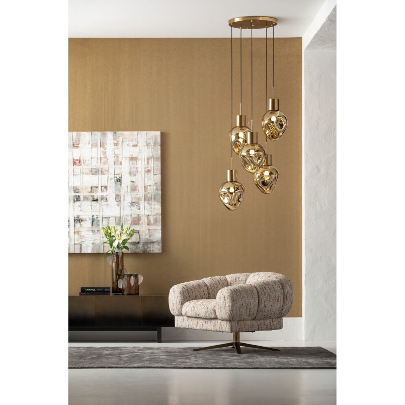 Abstract beige squared canvas - Treccia - Kare Design
