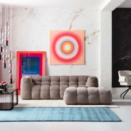 Repose-pieds en polyester marron rectangle - Salamanca - Kare Design