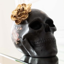Déco crâne noir avec fleurs - Kare Design