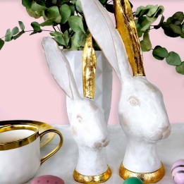 Déco tête de lapin blanche et doré - Kare Design