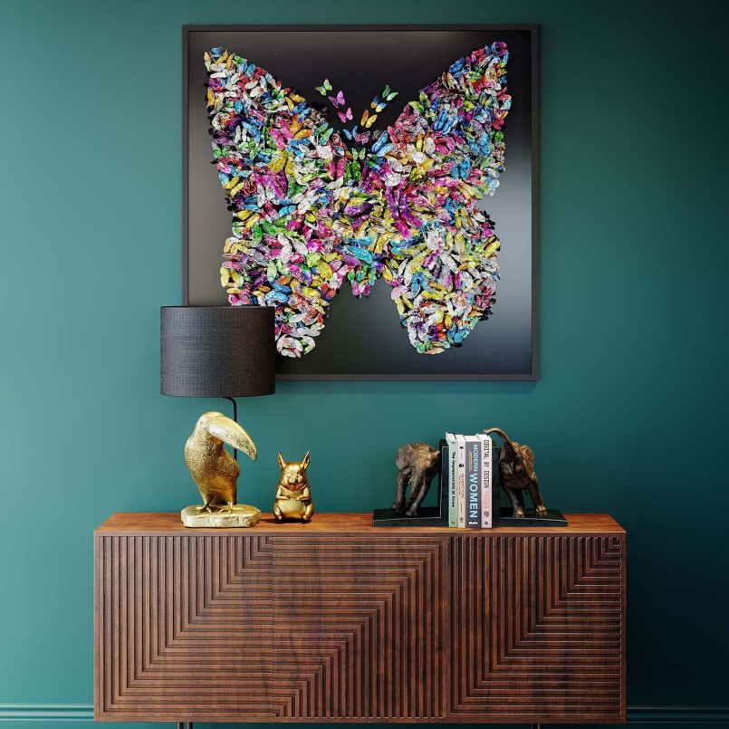 Tableau 3D multicolore - Papillons - Kare Design