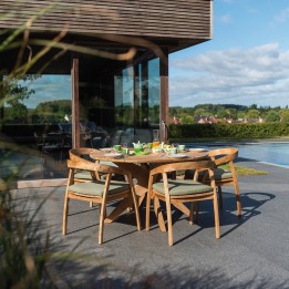Teak chair with green cushion - Jakarta - Gescova