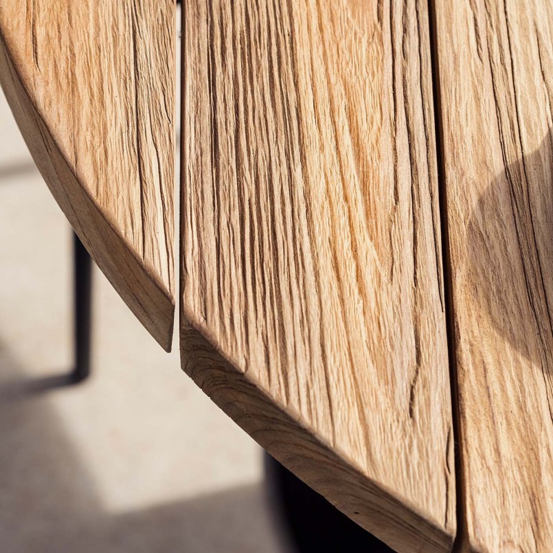 Round garden table in teak and steel - Rosie - Gescova