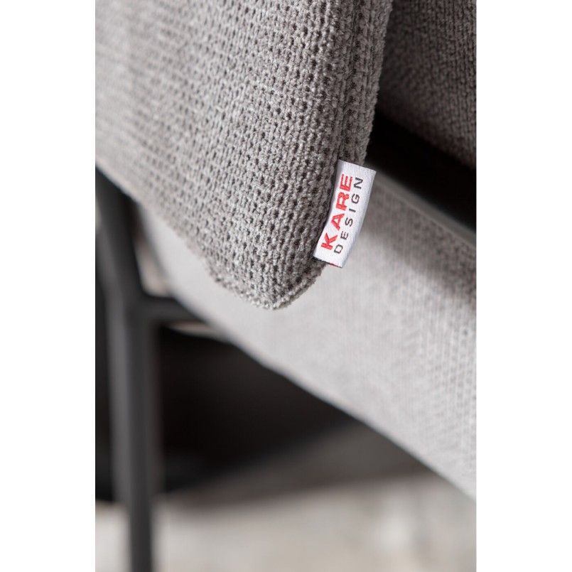 Chair with armrests in grey woven fabric - Bess - Kare Design