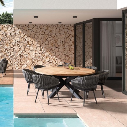 Outdoor chair with armrests Vigo charcoal grey Gescova