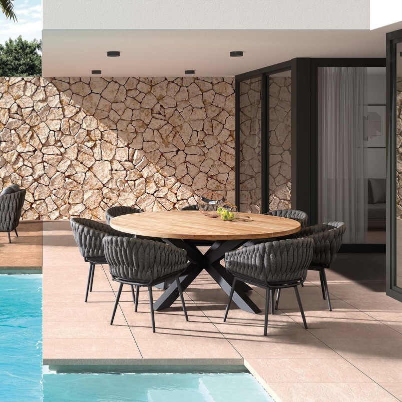 Chaise de jardin gris anthracite en aluminium - Vigo - Gescova