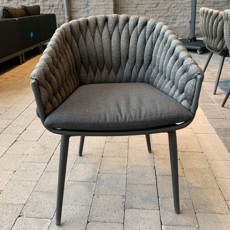 Charcoal gray aluminum garden chair - Vigo - Gescova
