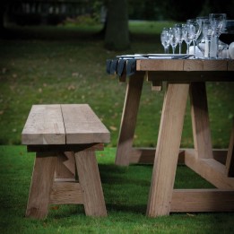 Garden bench in reclaimed teak - Cottage - Gescova
