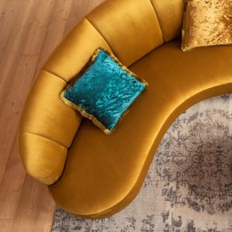 Coussin rétro bleu à franges - Cannes - Kare Design