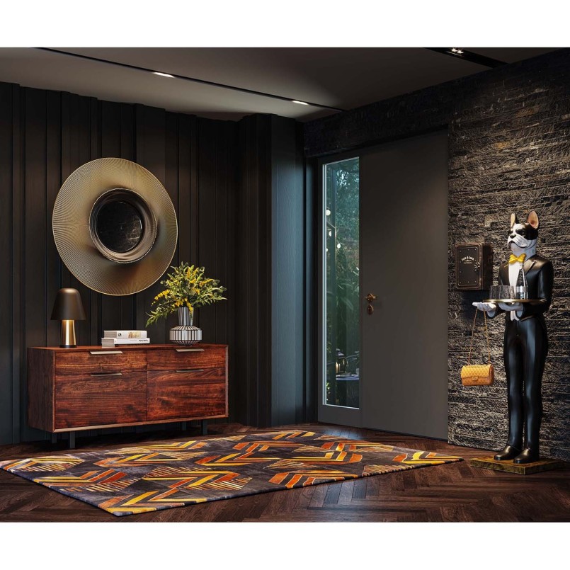Déco XL chien majordome debout noir et blanc - Kare Design