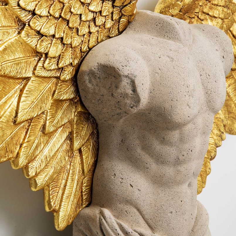 Wall decor man bust with golden wings - Kare Design