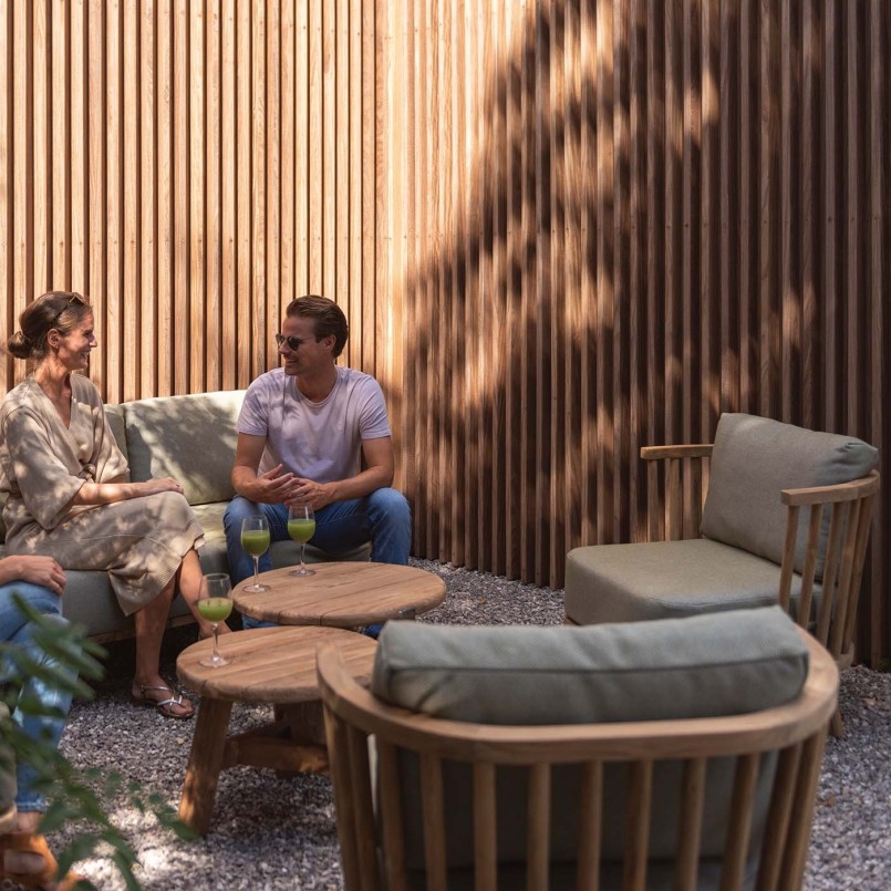 Fauteuil de jardin vert en teck recyclé - Casablanca - Gescova