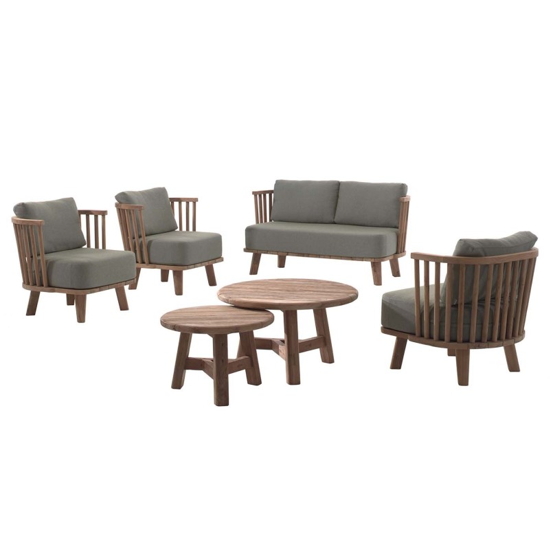 Fauteuil de jardin vert en teck recyclé - Casablanca - Gescova