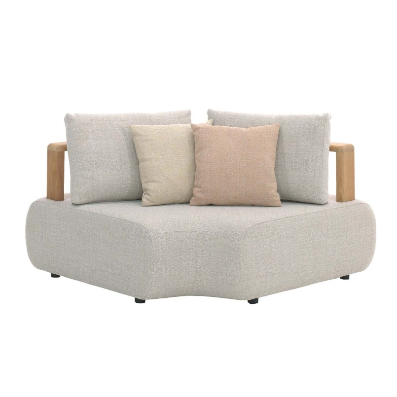 Assise d'angle crème en teck - Mila - Gescova