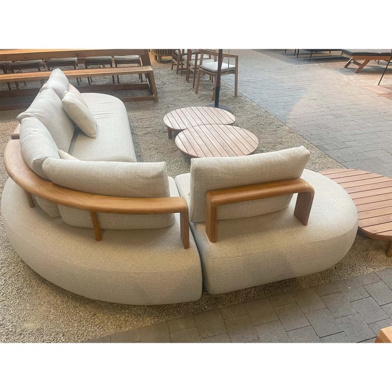 Assise d'angle crème en teck - Mila - Gescova