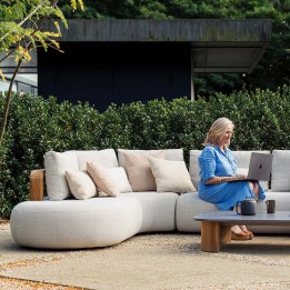 Cream teak corner seat - Mila - Gescova