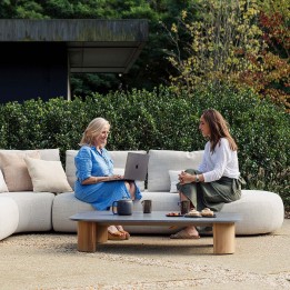 Cream teak garden sofa - Mila - Gescova