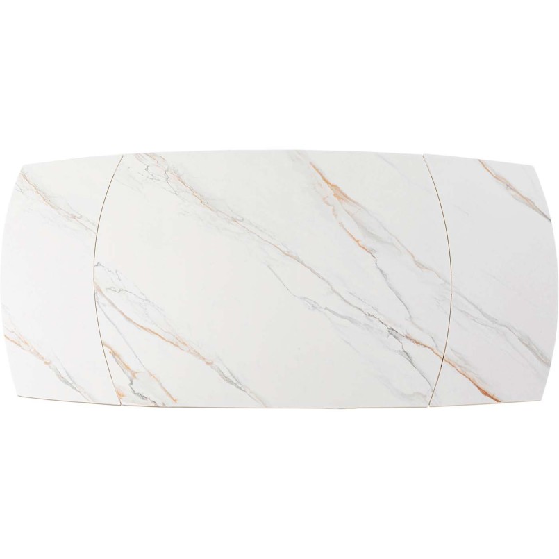 Table contemporaine à rallonges en grès blanc - Twist - Kare Design