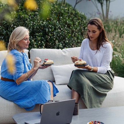 Canapé de jardin Mila 2 places crème Gescova