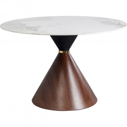 Table Cono 120cm céramique noyer Kare Design