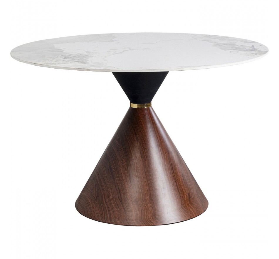 Table Cono Ø120cm ceramic walnut Kare Design